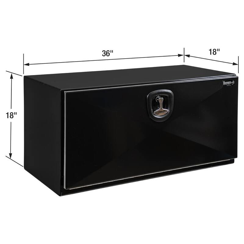 Buyer's Products 18 x 18 x 36 in. Pro Series Black Steel Underbody Truck Box - 1752805