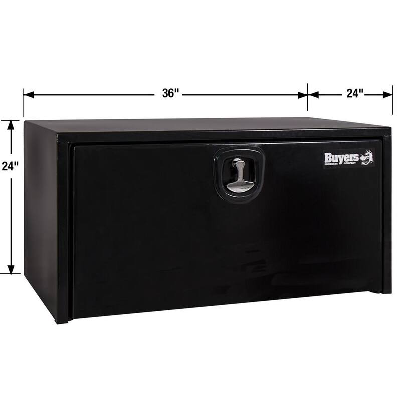 Buyers Products Company 24 in. x 24 in. x 36 in. Gloss Black Steel Underbody Truck Tool Box - 1734305