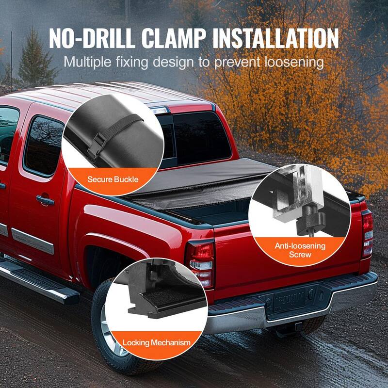 VEVOR Truck Bed Cover Roll Up Truck Bed Tonneau Cover Compatible with 2014-2024 Chevy Silverado/GMC Sierra 1500 - JQSKCHBXGJQSXY6WBV0