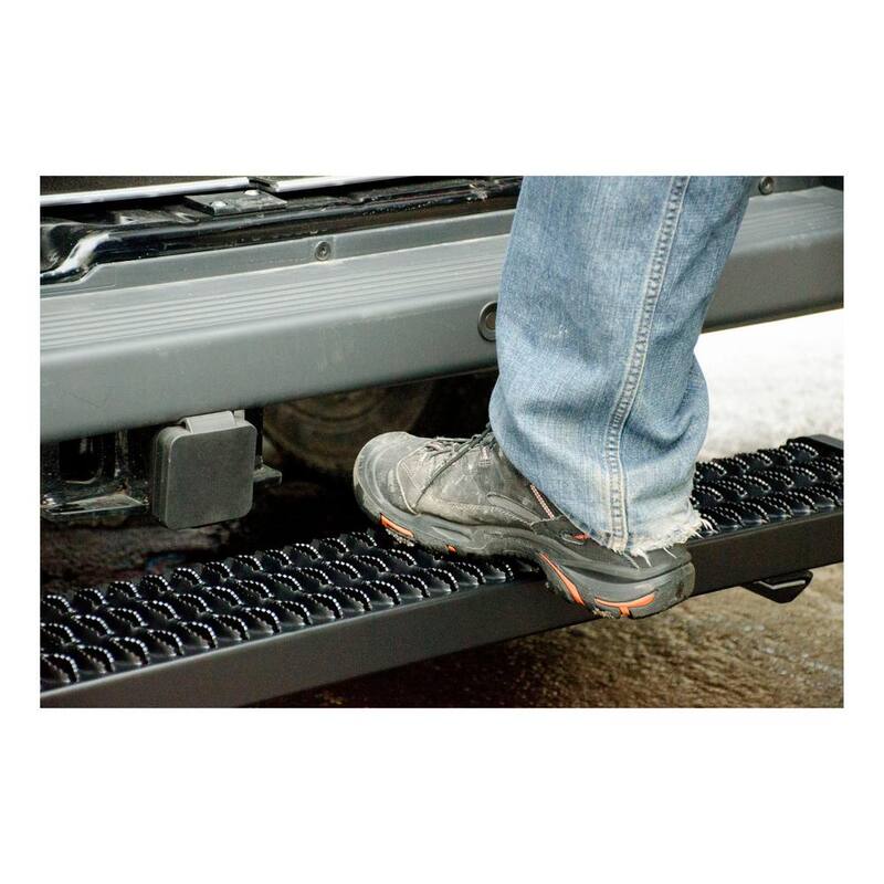Luverne Grip Step 54-Inch Black Aluminum Cargo Van Rear Step, Select Chevrolet Express, GMC Savana 1500, 2500, 3500 - 415254-400345