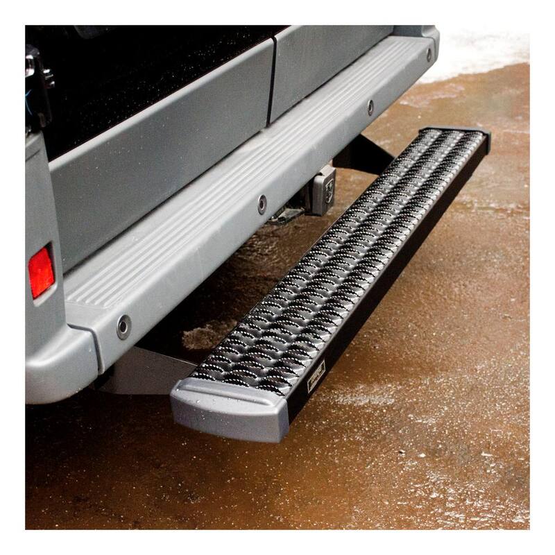 Luverne Grip Step 54-Inch Black Aluminum Cargo Van Rear Step, Select Chevrolet Express, GMC Savana 1500, 2500, 3500 - 415254-400345