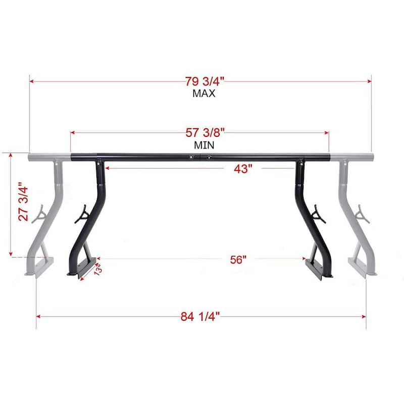 CALHOME 800 lbs. New Style Flat Adjustable Lumber and Utility Pick Up Rack Ladder Rack Truck Rack Truck Bed Rack(Patent Pending) - New-PickUpRack-Flat-K
