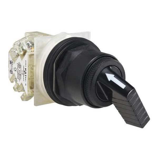 Interruptor selector no iluminado de Schneider Electric, cromo, palanca externa - 9001SKS11FBH13