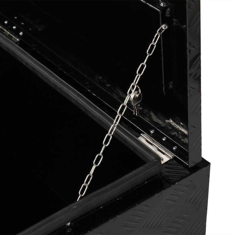 Karl home 42 in. Black Diamond Plate Aluminum Underbody Truck Tool Box Double Lock with Key - 655210731604