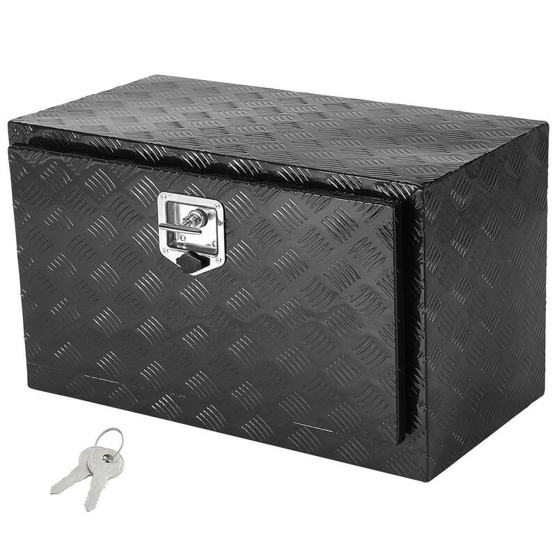 VEVOR Underbody Truck Box, 30 x 14 x 16 in. Pickup Storage Box, Heavy Duty Aluminum Diamond Plate Tool Box with Lock and Keys - CDKCGJX23014H8XL3V0