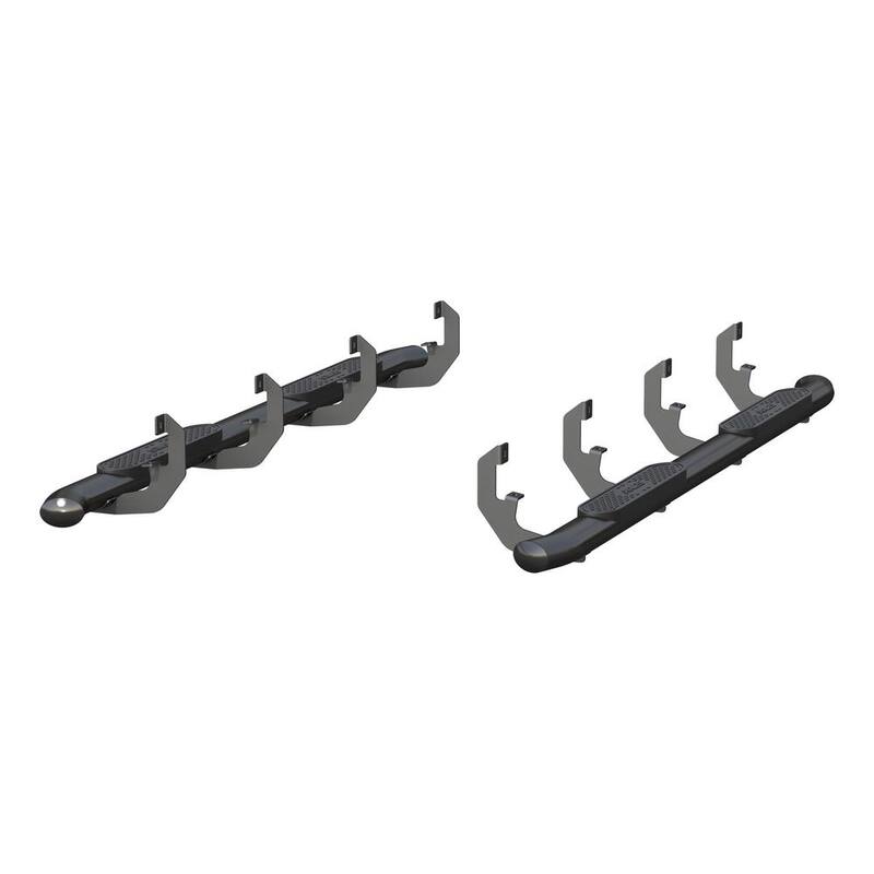 Aries 4-Inch Oval Black Steel Nerf Bars, Select Chevrolet Silverado, GMC Sierra 1500, 2500, 3500 HD Crew Cab - S224053