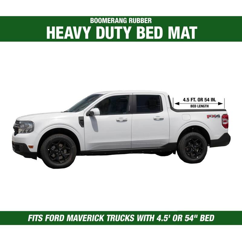 Boomerang RUBBER, INC Truck Bed Utility Mat Cargo Liner for Ford Maverick, 4 ft. 5 in. Bed, 2022-2025 - TM681BAGGED