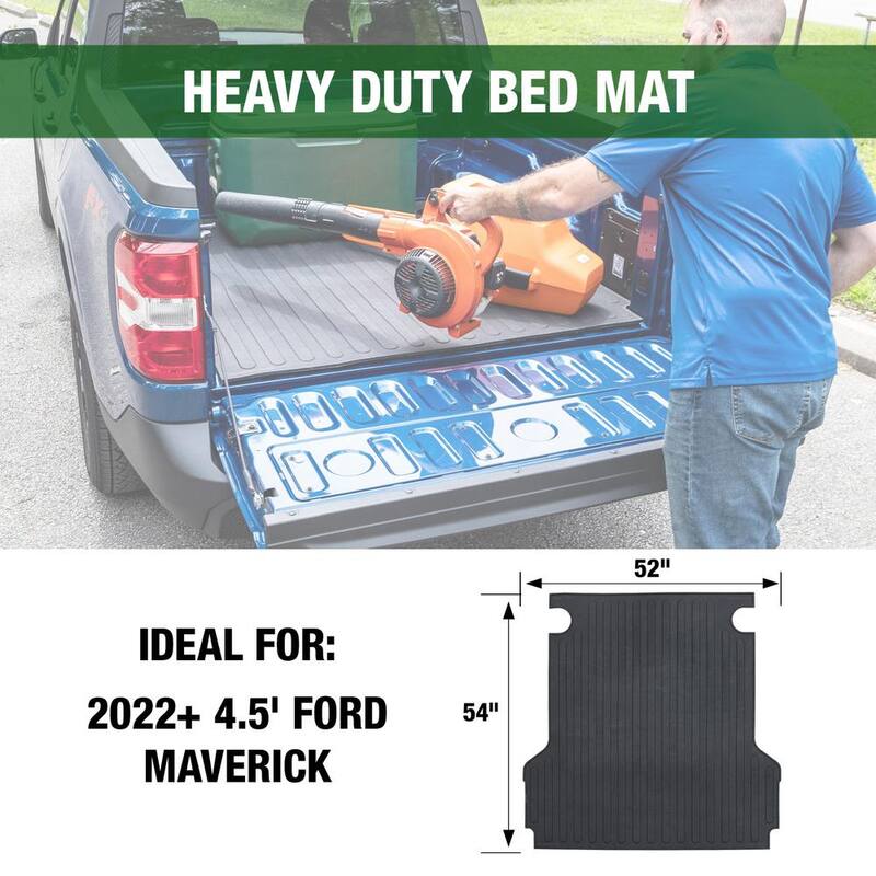 Boomerang RUBBER, INC Truck Bed Utility Mat Cargo Liner for Ford Maverick, 4 ft. 5 in. Bed, 2022-2025 - TM681BAGGED