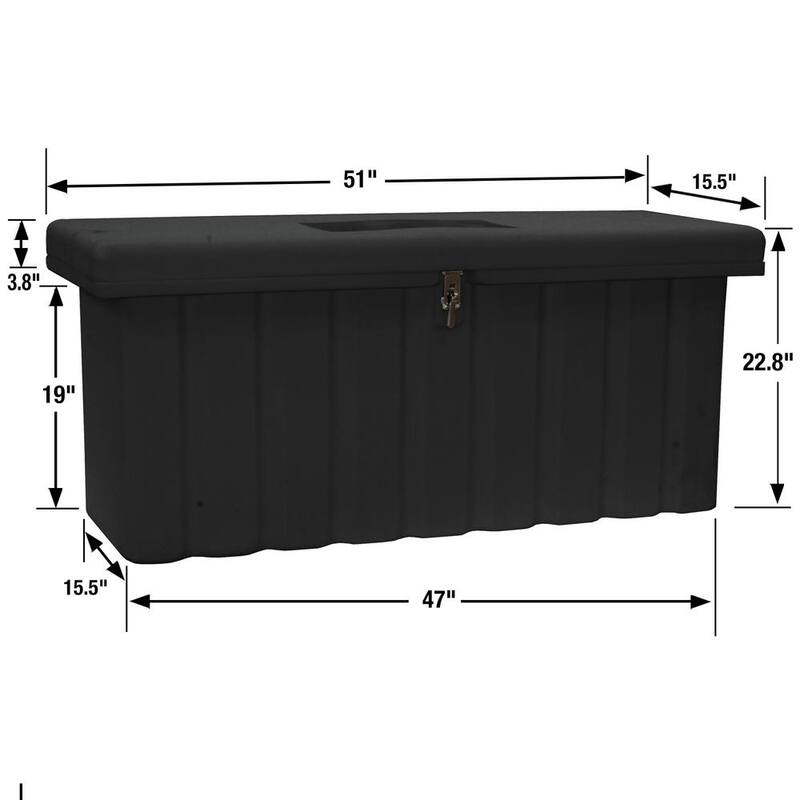Buyers Products Company 22.5 in. x 19.5 in. x 51 in. Matte Black Plastic All-Purpose Truck Tool Box Chest - 1712250