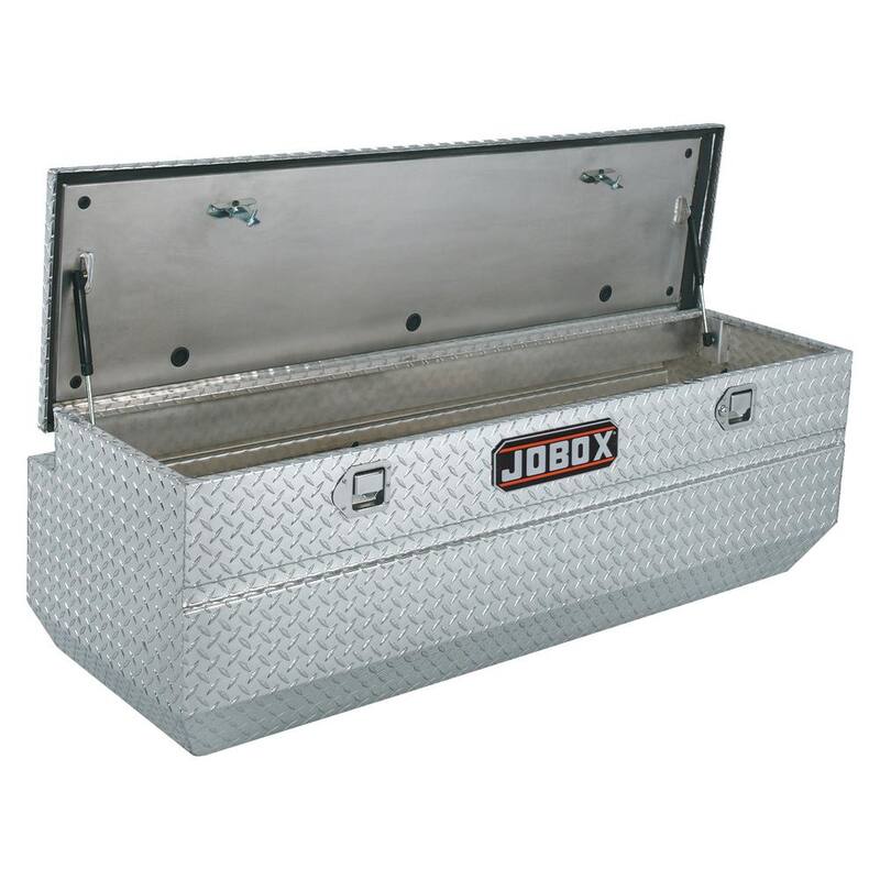 Crescent Jobox 61 in. Diamond Plate Aluminum Extra Wide Fullsize Top Mount Truck Tool Box Chest - PAH1424000
