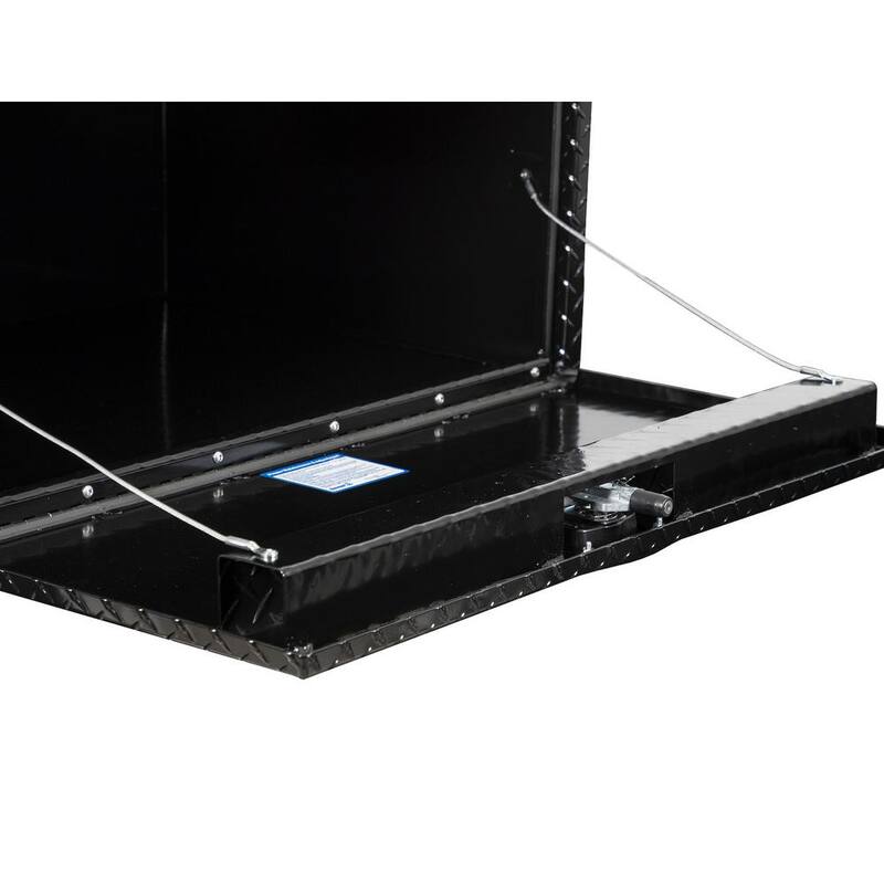 Buyers Products Company 18 in. x 18 in. x 48 in. Gloss Black Diamond Tread Aluminum Underbody Truck Tool Box - 1725110