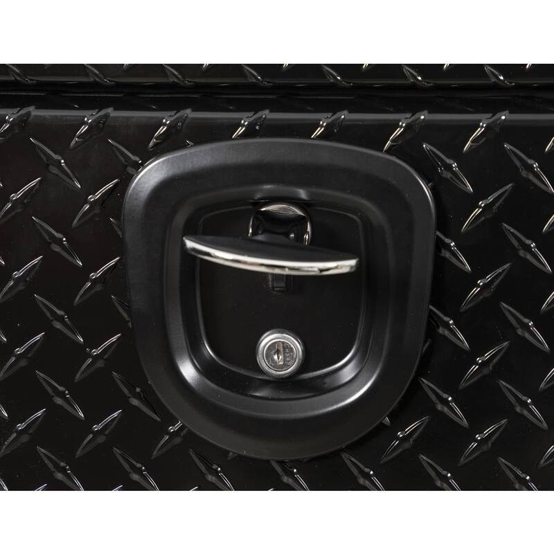 Buyers Products Company 18 in. x 18 in. x 48 in. Gloss Black Diamond Tread Aluminum Underbody Truck Tool Box - 1725110