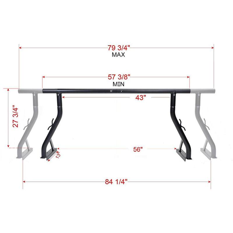 CALHOME 800 LB. Universal Truck Rack Ladder Cargo Pickup Rack (US Patent Number D843,922) - PickUpRack-Flat-K