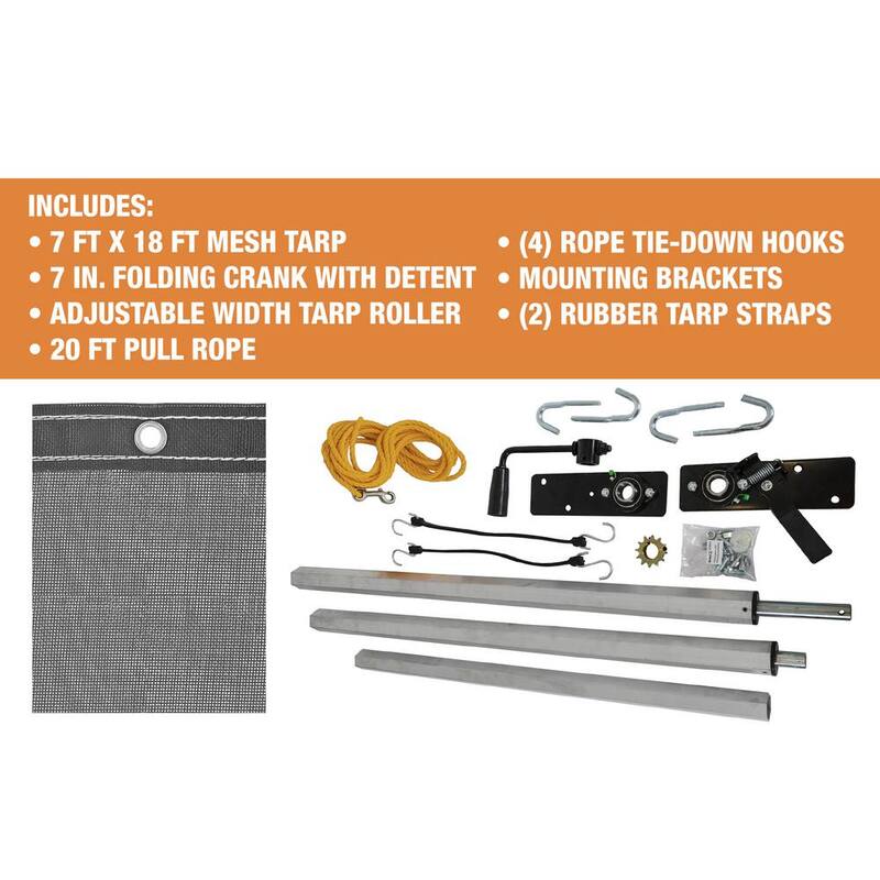 Buyers Products Company Aluminum Tarp System With Mesh Tarp 7 x 18 Foot - DTR7018