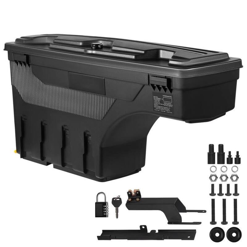 SKYSHALO Truck Bed Storage Box, Lockable Swing Case with Password Padlock, 6.6 Gal./25 L ABS Wheel Side Truck Tool Box Waterproof - KCLJGJXJSYCXL2YXWV0-0711