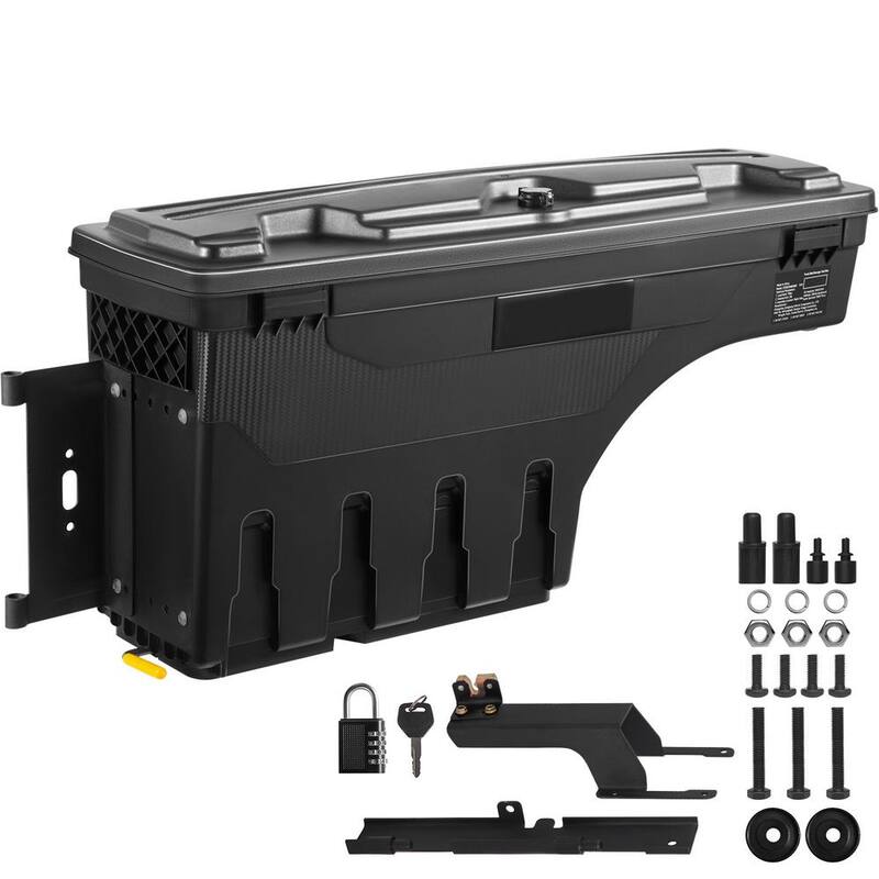 SKYSHALO Truck Bed Storage Box, Lockable Swing Case with Password Padlock, 6.6 Gal./25 L ABS Wheel Side Truck Tool Box Waterproof - KCLJGJXJSYCXL2YXWV0-0711