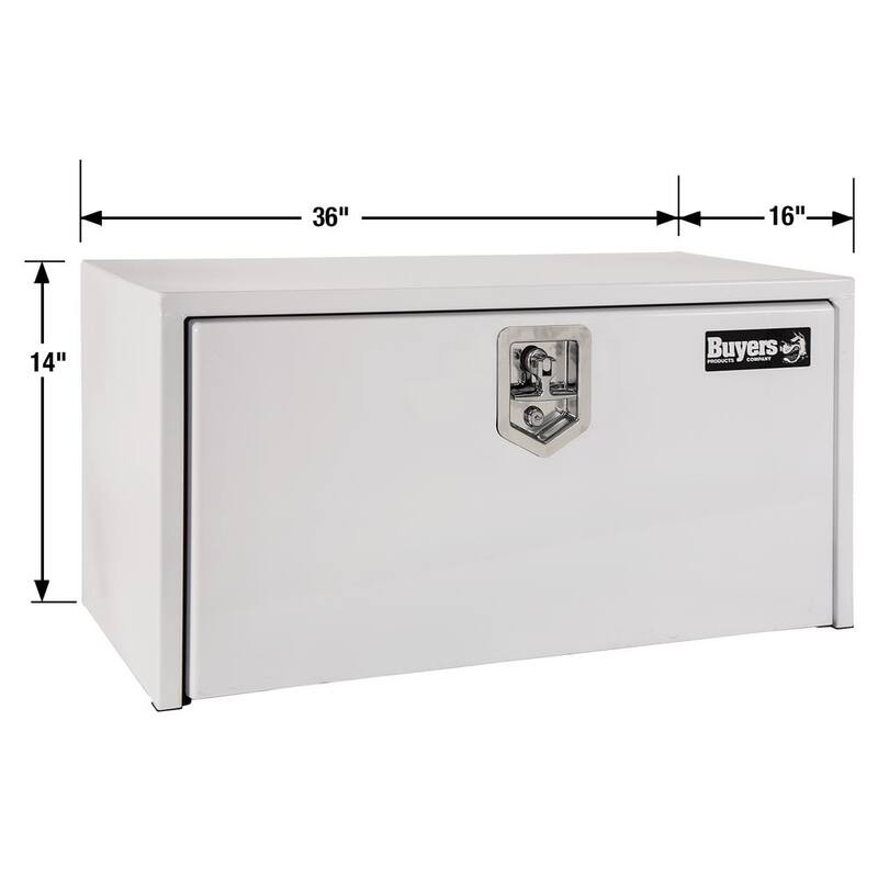Buyers Products Company 14 in. x 16 in. x 36 in. White Steel Underbody Truck Tool Box - 1703405