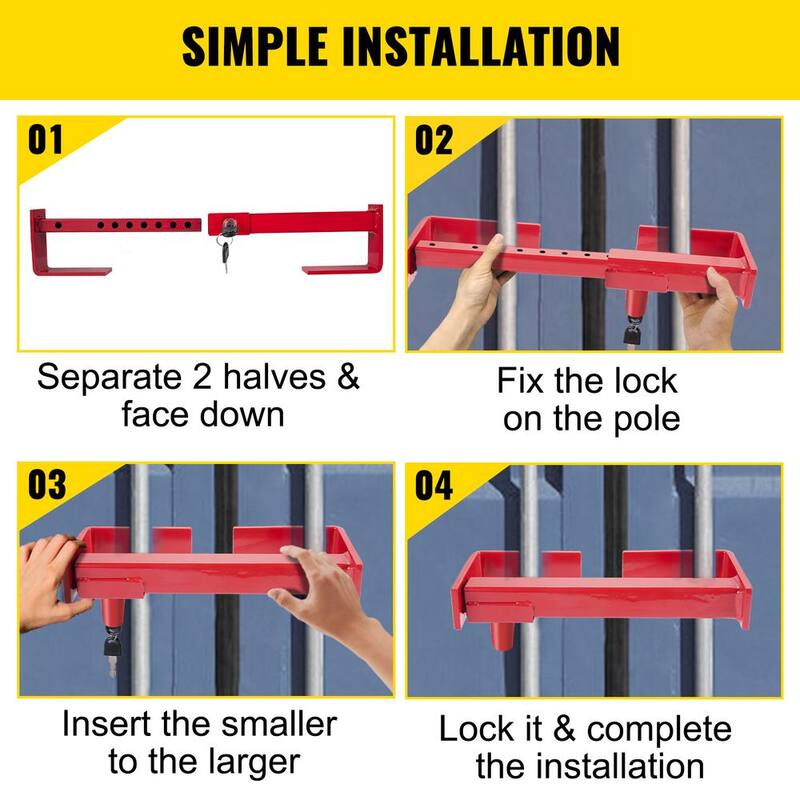 VEVOR Cargo Container Lock 9.84 in.-17.32 in. Locking Distance, Semi Truck Door Locks with 2 Keys, Shipping Container - JZGDXYCHS-ZBXCXE3V0-0702