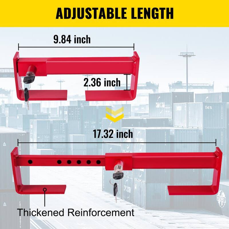 VEVOR Cargo Container Lock 9.84 in.-17.32 in. Locking Distance, Semi Truck Door Locks with 2 Keys, Shipping Container - JZGDXYCHS-ZBXCXE3V0-0702