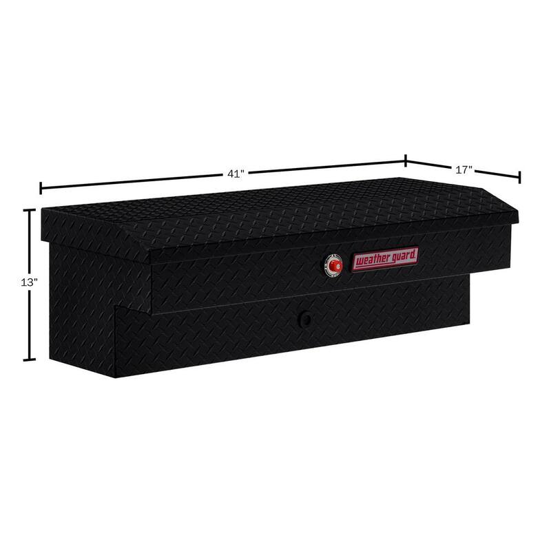 Weather Guard 41 in. Gloss Black Aluminum Lo- Side Truck Tool Box - 184-5-03
