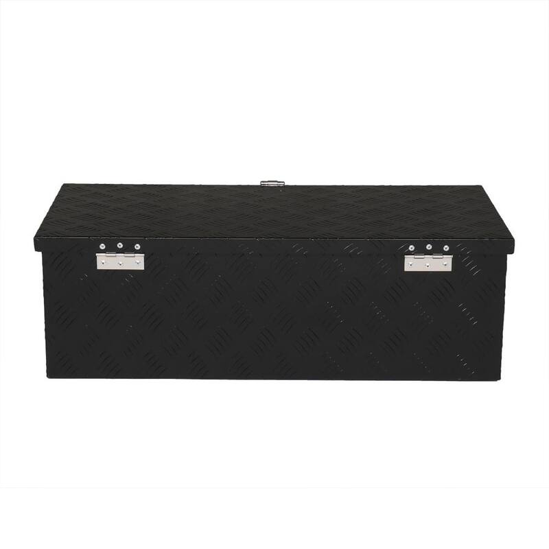 Karl home 30 in. Black Diamond Plate Aluminum Underbody Truck Tool Box Storage Lock with Keys - 674943551693