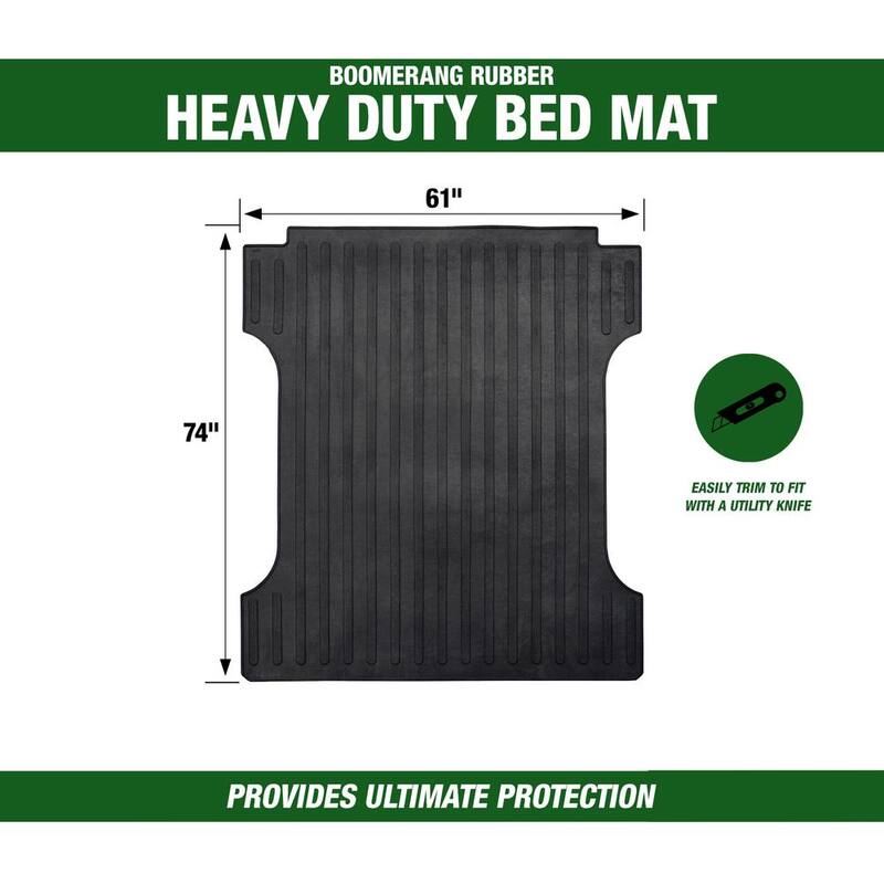 Boomerang RUBBER, INC 6.2 ft. Truck Bed Mat Heavy Duty Utility Cargo Liner fits 2019-2025 Dodge RAM 1500, 2500, 3500 - TM666BAGGED