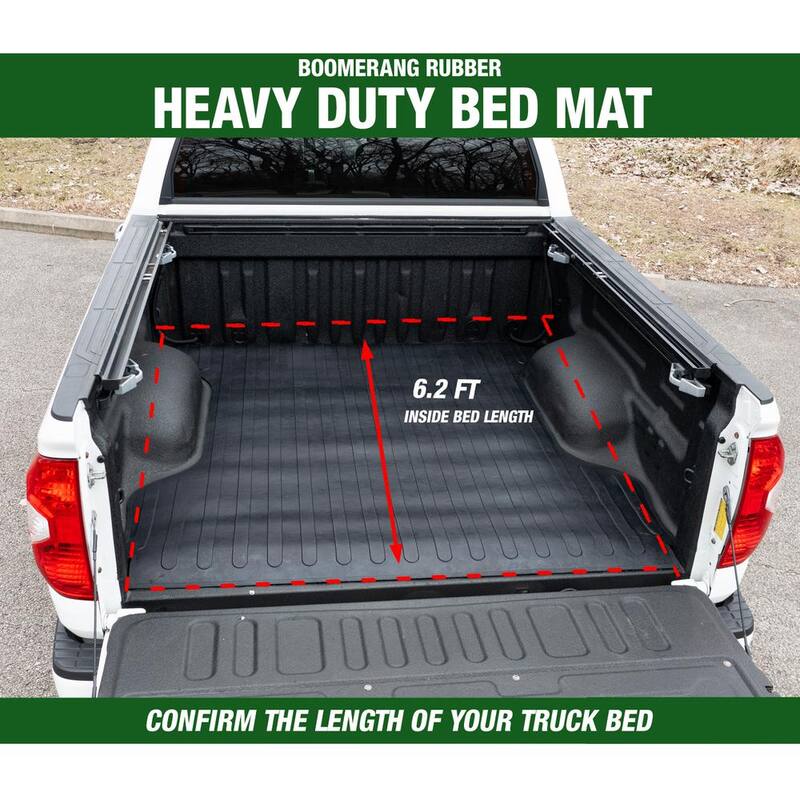 Boomerang RUBBER, INC 6.2 ft. Truck Bed Mat Heavy Duty Utility Cargo Liner fits 2019-2025 Dodge RAM 1500, 2500, 3500 - TM666BAGGED