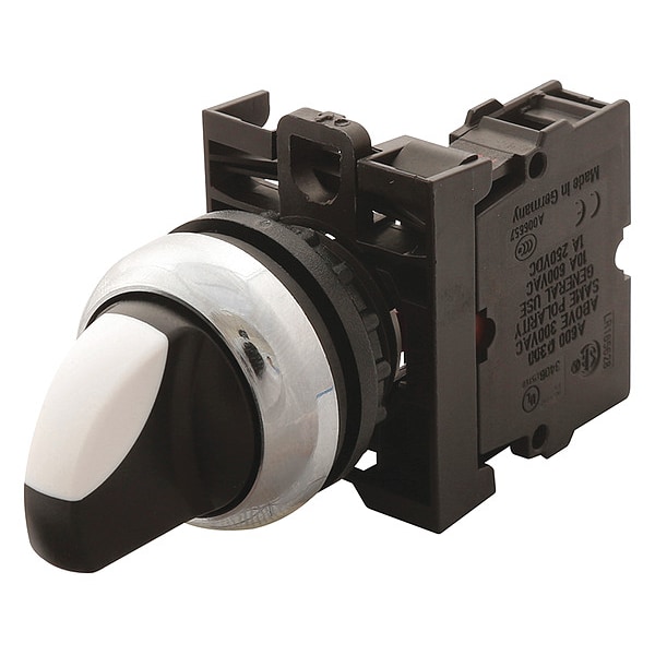Eaton SelectorSwitch, Sin Iluminación, 2 Posiciones, 22mm, Negro - M22-WK3-K22-P