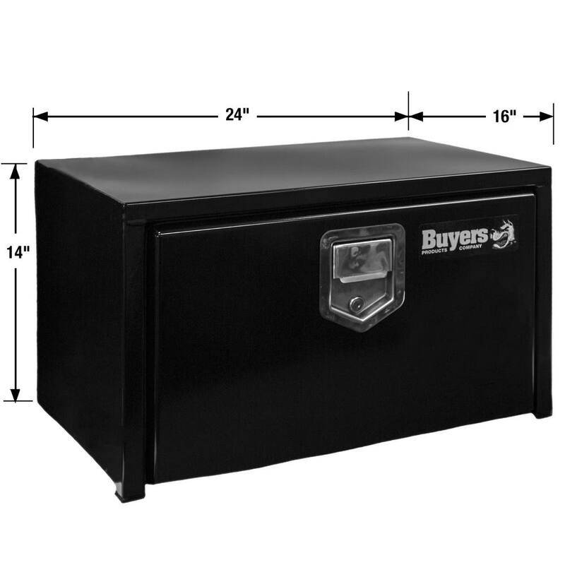 Buyers Products Company 14 in. x 16 in. x 24 in. Gloss Black Steel Underbody Truck Tool Box - 1703100