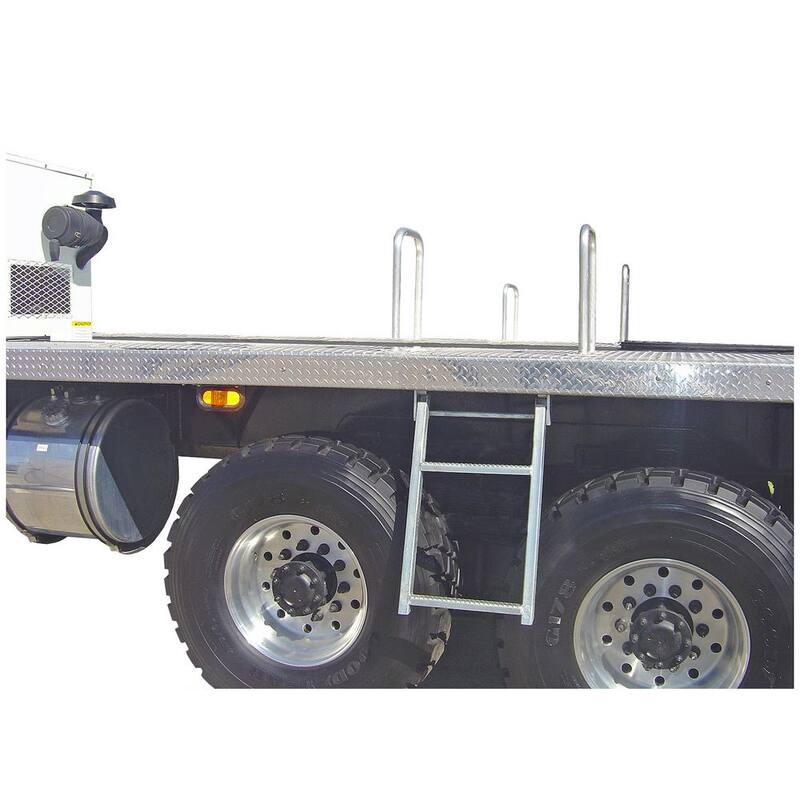 Buyers Products Company 2-Rung 17.38 in. x 30.25 in. Black Retractable Truck Steps with Nonslip Tread - RS2