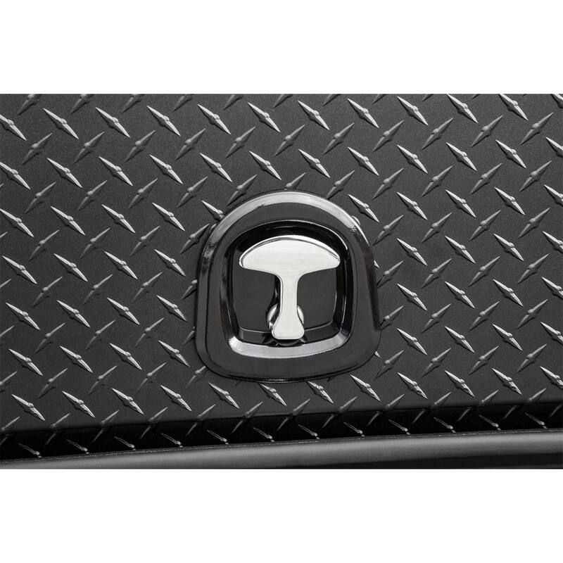 Buyers Products 21 in. x 18 in. x 72 in. Textured Matte Black  Diamond Tread Aluminum Flatbed Contractor with Lower Door - 1722578