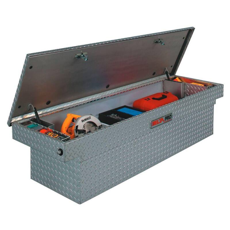 Crescent Jobox 71 in. Diamond Plate Aluminum Full Size Crossover Single Lid Truck Tool Box with Pushbutton Gear-Lock™ - PAC1580000