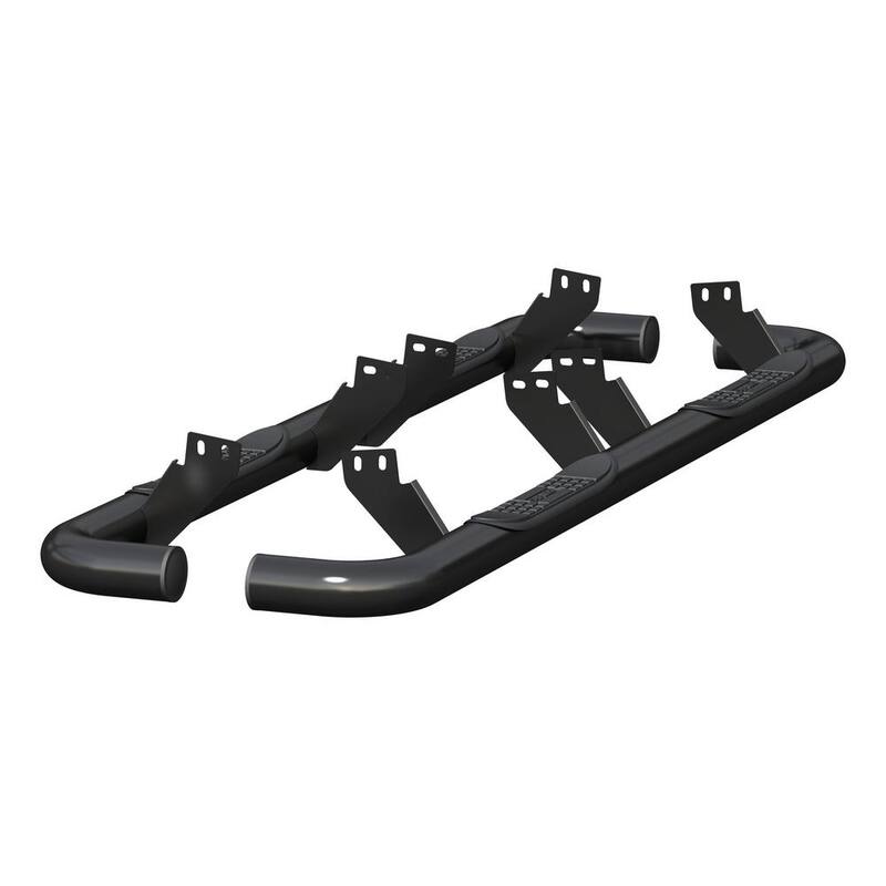 Aries 3-Inch Round Black Steel Nerf Bars, No-Drill, Select Hummer H2 - 204075