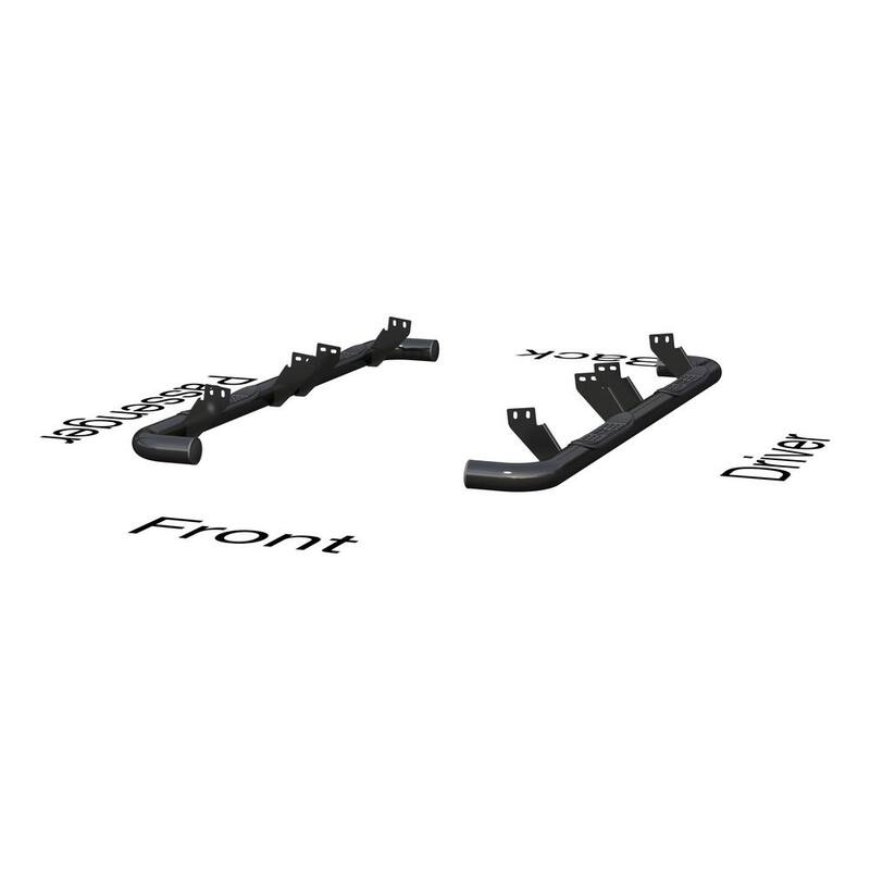 Aries 3-Inch Round Black Steel Nerf Bars, No-Drill, Select Hummer H2 - 204075