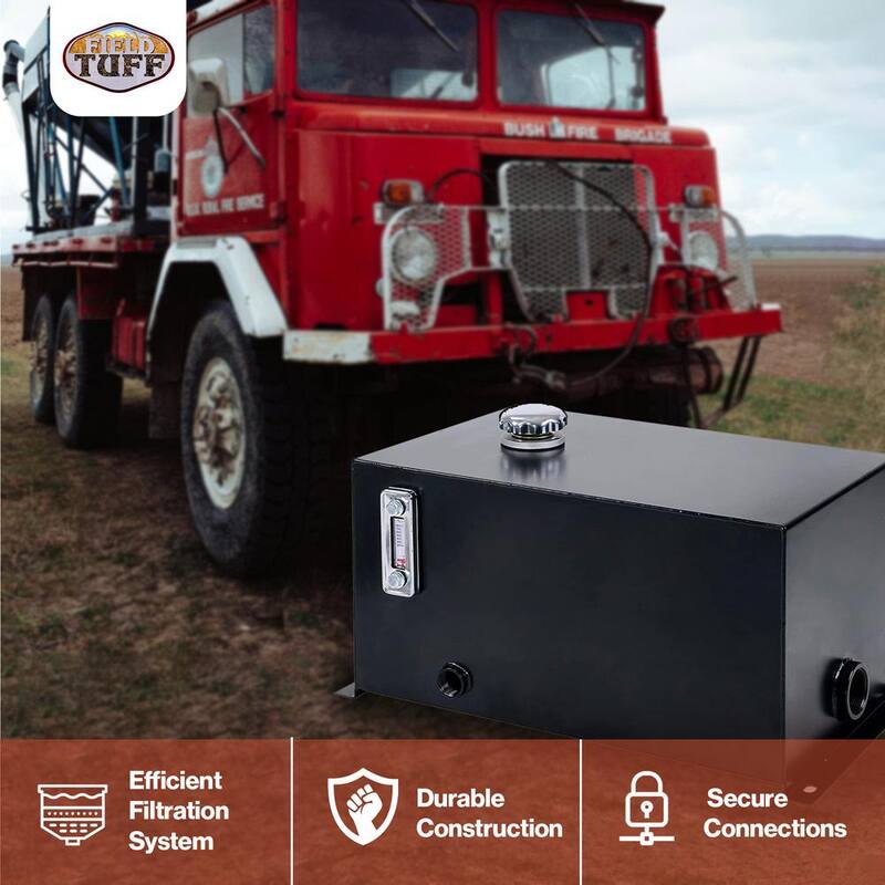 Field Tuff 10 gal. 14 Gauge Steel Hydraulic Reservoir Tank, Black - FTF-10GOR