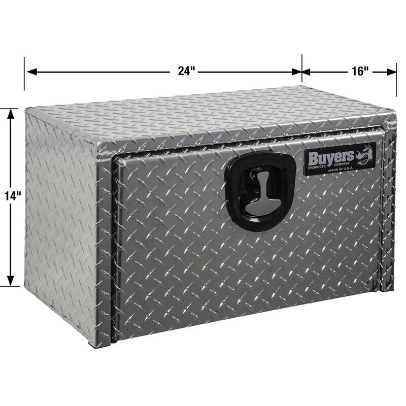 Buyers Products Company 14 in. x 16 in. x 24 in. Diamond Plate Tread Aluminum Underbody Truck Tool Box - 1705160