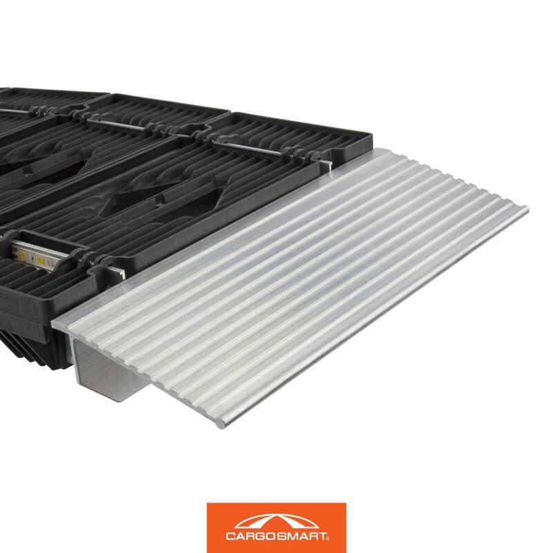 CargoSmart 12 in. W x 90 in. L 750 lb. Capacity LED Hybrid S-Curve Centerfold Truck Loading Ramp (Includes 1 Ramp) - 3059