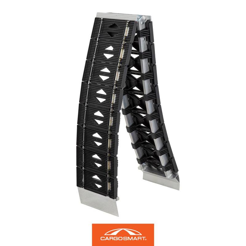 CargoSmart 12 in. W x 90 in. L 750 lb. Capacity LED Hybrid S-Curve Centerfold Truck Loading Ramp (Includes 1 Ramp) - 3059