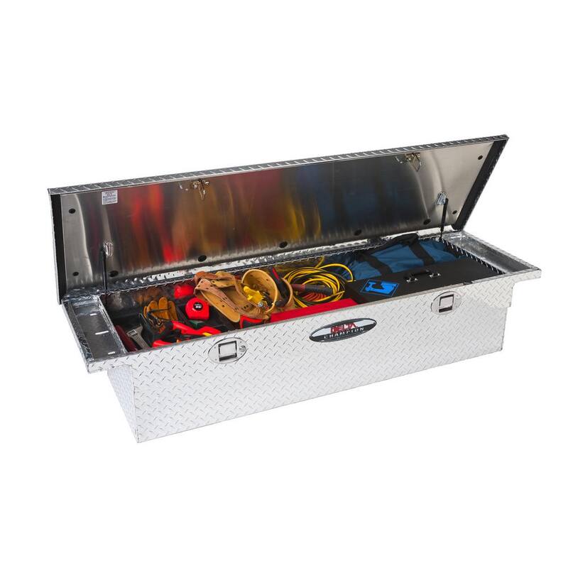 Crescent Jobox 70 in. Diamond Plate Aluminum Full Size Crossover Truck Tool Box with Gear-Lock™ Latch - 1-232000
