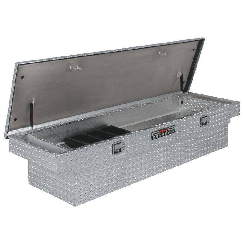Crescent Jobox 70 in. Diamond Plate Aluminum Full Size Crossover Truck Tool Box with Gear-Lock™ Latch - 1-232000