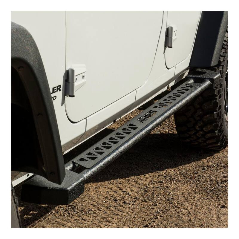 Aries Black Steel Rocker Step Guard Running Boards, Select Jeep Wrangler JK Unlimited - 2074101