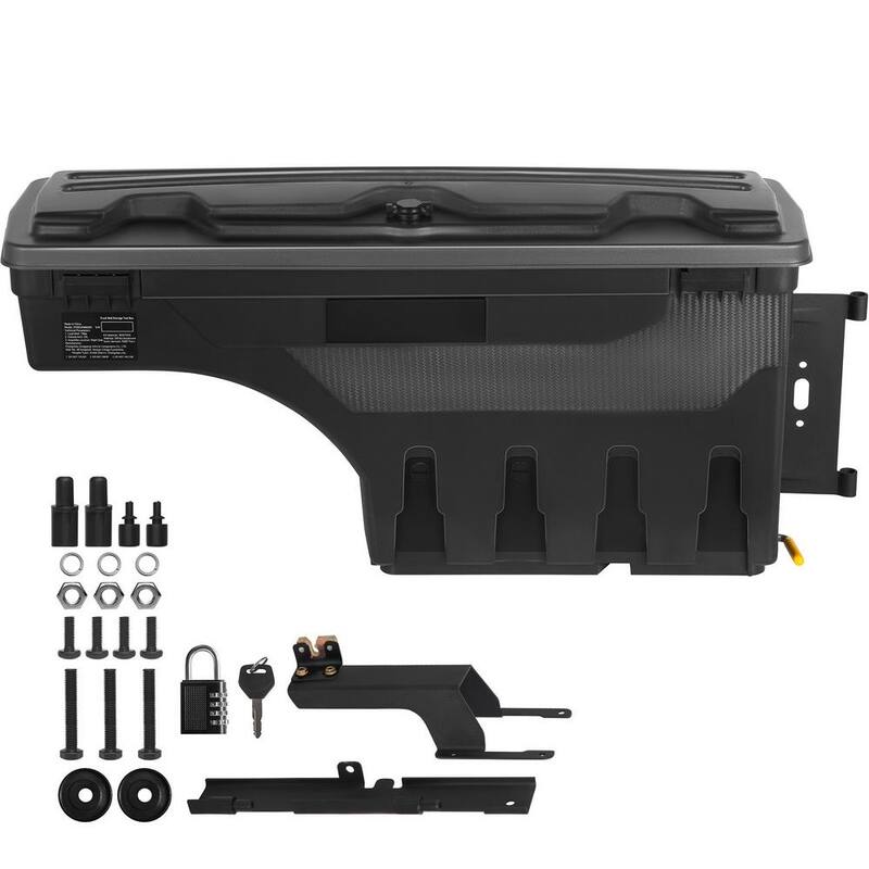 SKYSHALO Truck Bed Storage Box, Lockable Swing Case with Password Padlock, 6.6 Gal./25 L ABS Wheel Side Truck Tool Box Waterproof - KCLJGJXCKCXLSIPNOV0-0711