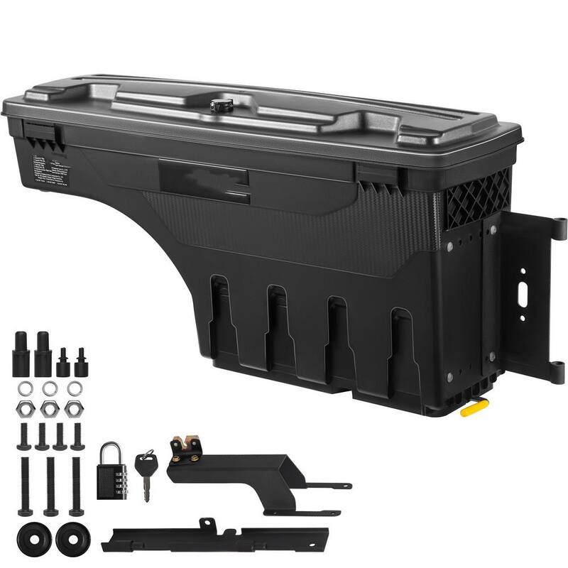 SKYSHALO Truck Bed Storage Box, Lockable Swing Case with Password Padlock, 6.6 Gal./25 L ABS Wheel Side Truck Tool Box Waterproof - KCLJGFORDF150SLEXV0-0711