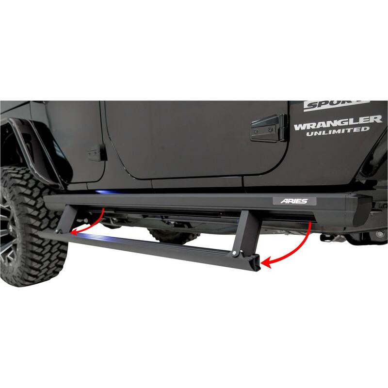 Aries ActionTrac 65-Inch Retractable Powered Running Boards, Select Jeep Wrangler JL - 3036571