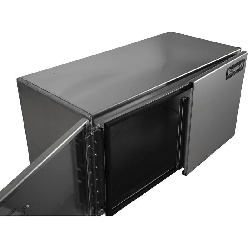 Buyers Products Company 18 in. x 18 in. x 48 in. XD Smooth Aluminum Underbody Truck Tool Box with Barn Door - 1705410