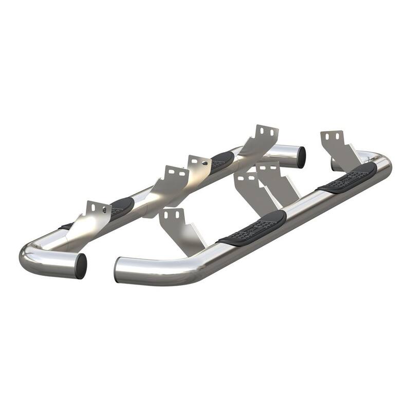 Aries 3-Inch Round Polished Stainless Steel Nerf Bars, No-Drill, Select Hummer H2 - 204075-2