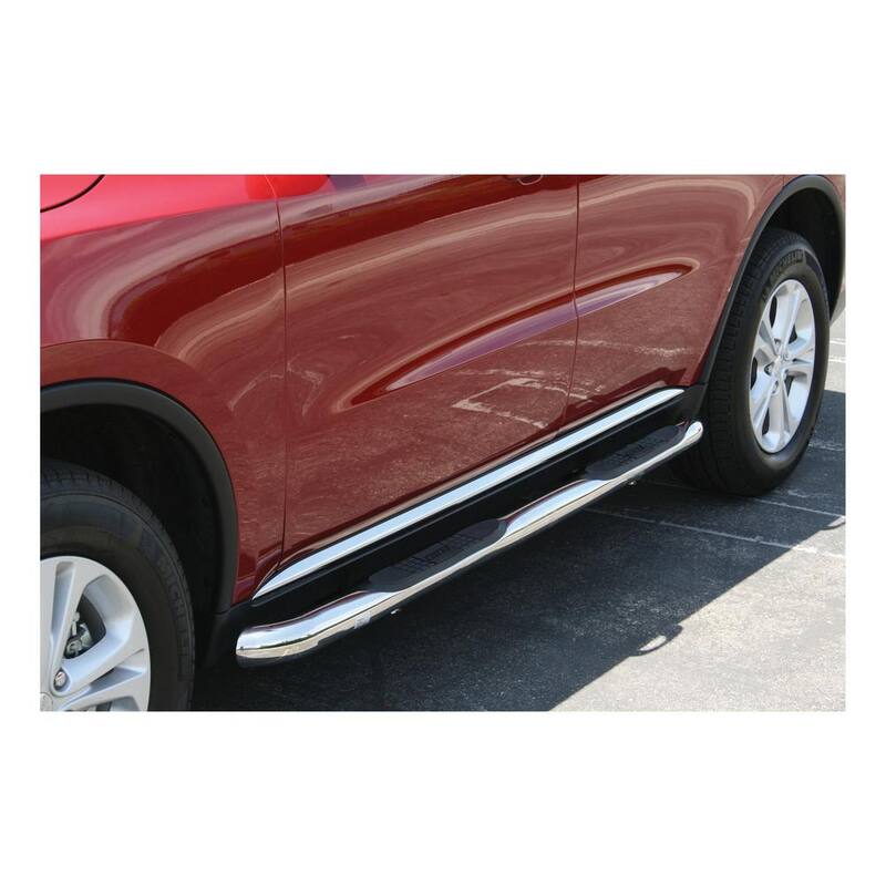 Aries 3-Inch Round Polished Stainless Steel Nerf Bars, No-Drill, Select Dodge Durango - 205031-2