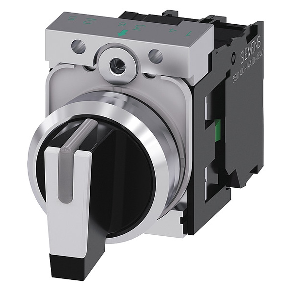 Siemens SelectorSwitch, Iluminado, 3 Posiciones, 22mm, Blanco - 3SU11502BM601NA0