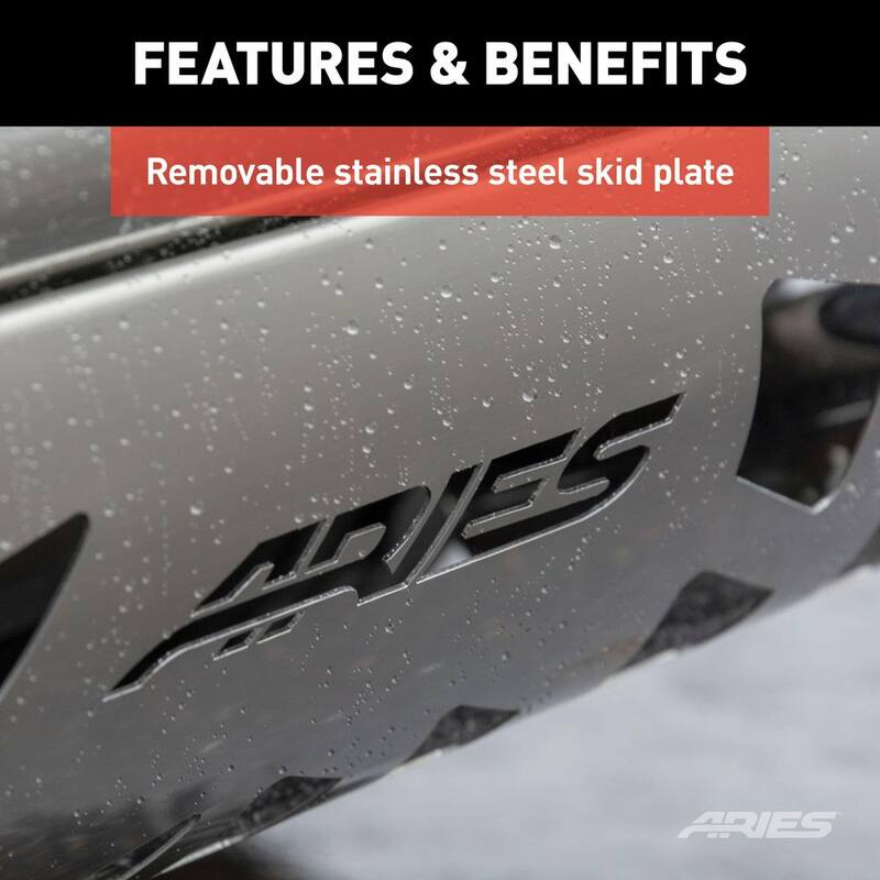 Aries 3-Inch Polished Stainless Steel Bull Bar, No-Drill, Select Chevrolet Silverado, GMC Sierra 2500, 3500 HD - 35-4013