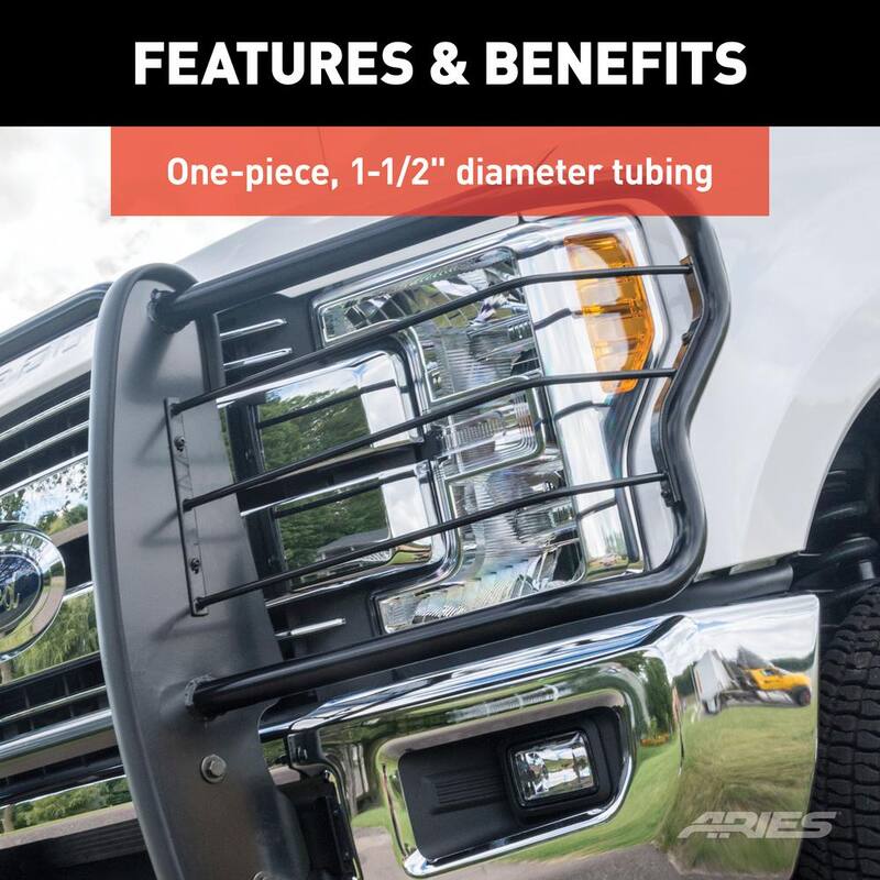 Aries 1-1/2-Inch Black Steel Grille Guard, No-Drill, Select Toyota Tacoma - 2068